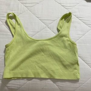 light green h&m ripped crop top, size small